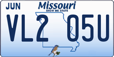MO license plate VL2O5U
