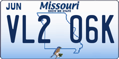 MO license plate VL2O6K