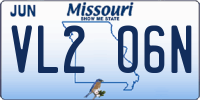 MO license plate VL2O6N