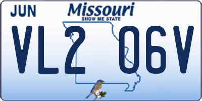 MO license plate VL2O6V