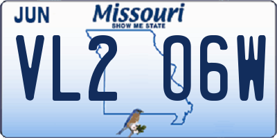 MO license plate VL2O6W