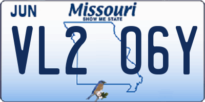 MO license plate VL2O6Y
