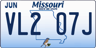 MO license plate VL2O7J
