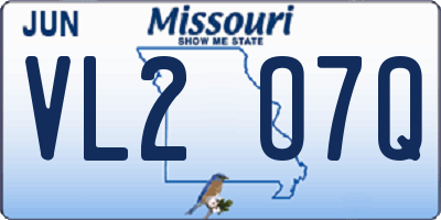 MO license plate VL2O7Q