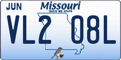 MO license plate VL2O8L