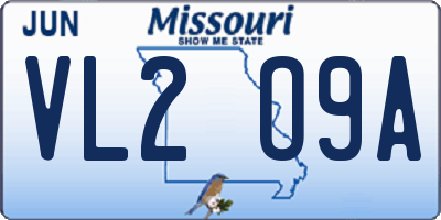 MO license plate VL2O9A