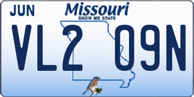 MO license plate VL2O9N