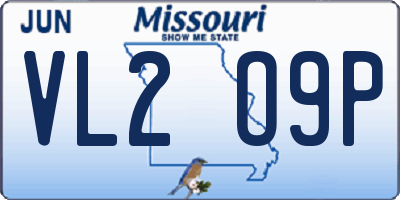 MO license plate VL2O9P