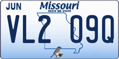 MO license plate VL2O9Q