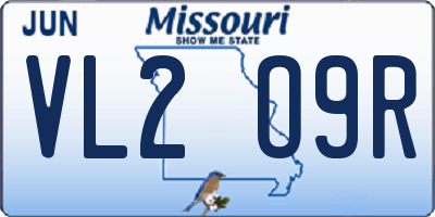 MO license plate VL2O9R