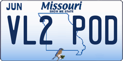 MO license plate VL2P0D