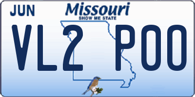 MO license plate VL2P0O