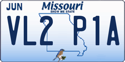 MO license plate VL2P1A
