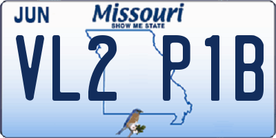 MO license plate VL2P1B