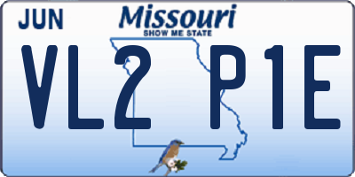 MO license plate VL2P1E