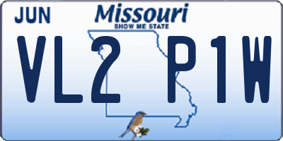 MO license plate VL2P1W