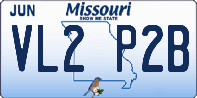 MO license plate VL2P2B