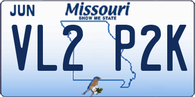 MO license plate VL2P2K