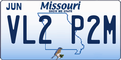 MO license plate VL2P2M