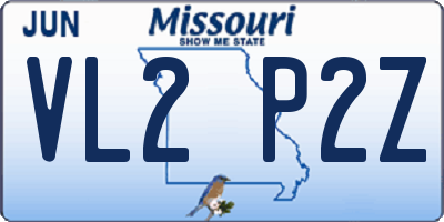 MO license plate VL2P2Z