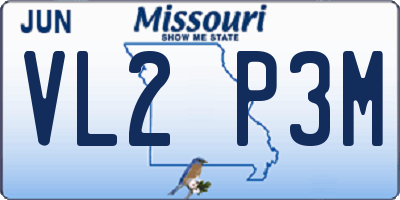 MO license plate VL2P3M