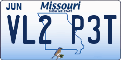 MO license plate VL2P3T