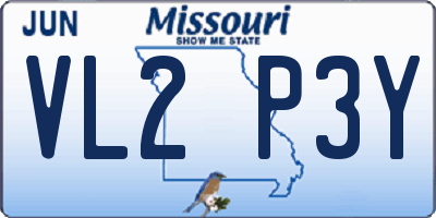 MO license plate VL2P3Y