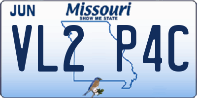 MO license plate VL2P4C
