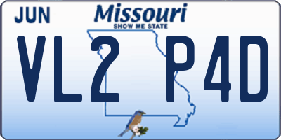 MO license plate VL2P4D