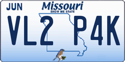 MO license plate VL2P4K