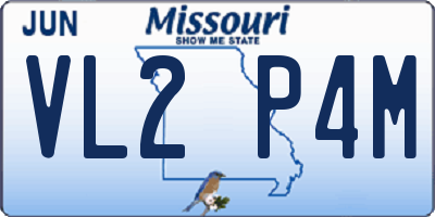 MO license plate VL2P4M