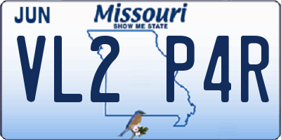 MO license plate VL2P4R