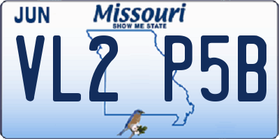MO license plate VL2P5B