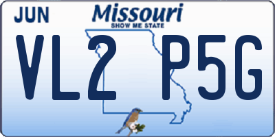 MO license plate VL2P5G
