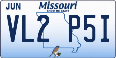 MO license plate VL2P5I
