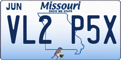 MO license plate VL2P5X