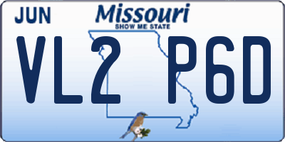 MO license plate VL2P6D