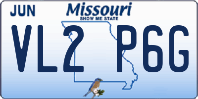 MO license plate VL2P6G