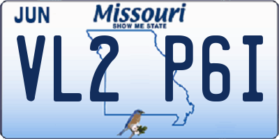 MO license plate VL2P6I
