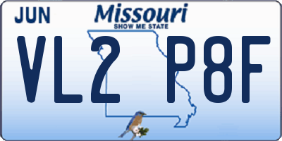 MO license plate VL2P8F
