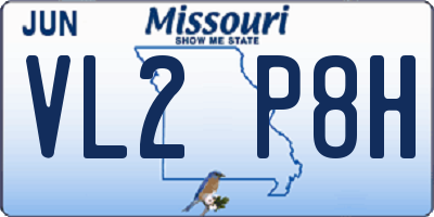 MO license plate VL2P8H