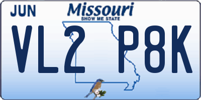 MO license plate VL2P8K