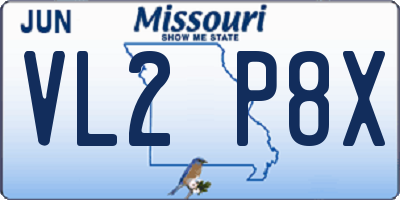 MO license plate VL2P8X