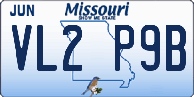 MO license plate VL2P9B