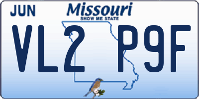 MO license plate VL2P9F