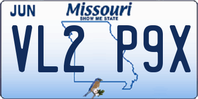 MO license plate VL2P9X