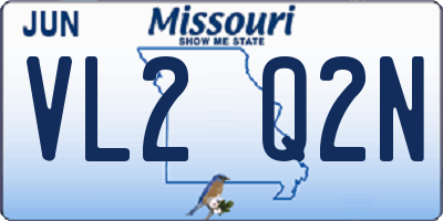 MO license plate VL2Q2N