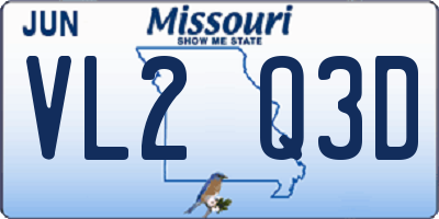 MO license plate VL2Q3D