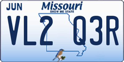 MO license plate VL2Q3R