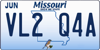 MO license plate VL2Q4A